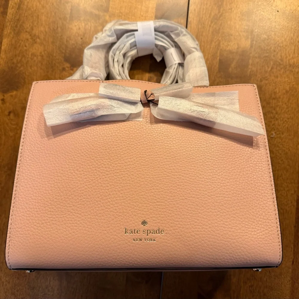 Kate Spade Blush Pink Hayes Satchel with Bow Detail and Matching Wallet - Picture 2 of 8